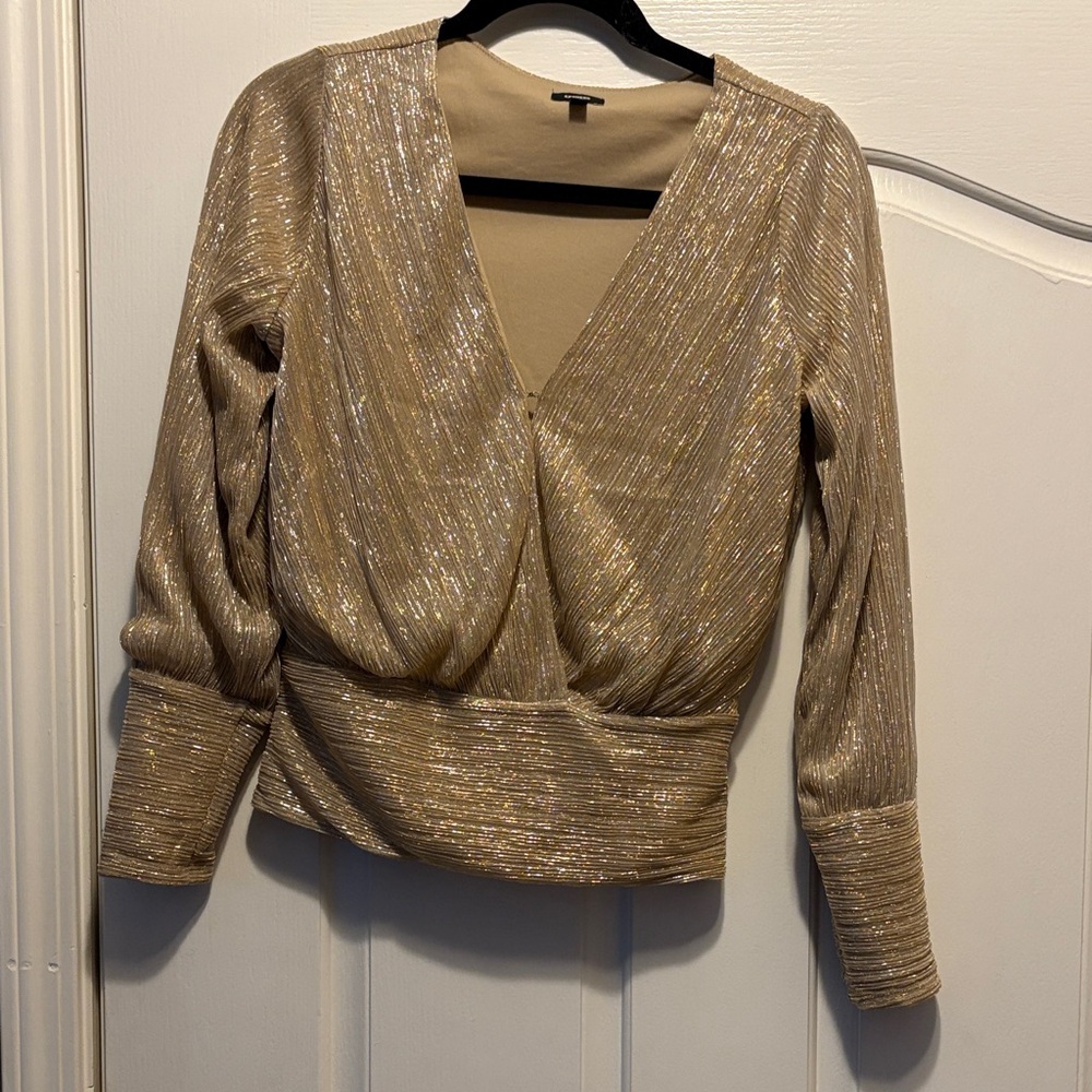 Express Shimmering Gold Blouse